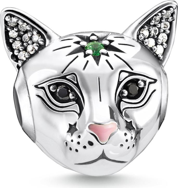 Actual product image Thomas Sabo Bead cat silver (Zirconia, Glass, Silver 925)