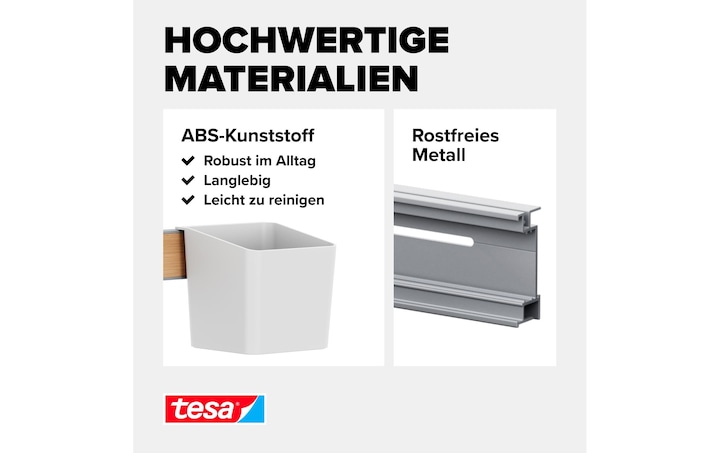 Produktbild tesa Küchenorganizer Kombi-Set S zum Kleben, Montage ohne Bohren