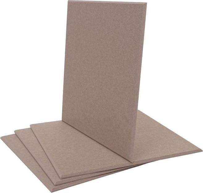 Mendler Jeu de 4 panneaux muraux acoustiques HWC-L52, insonorisant 1m² surface 50x50cm, brun clair