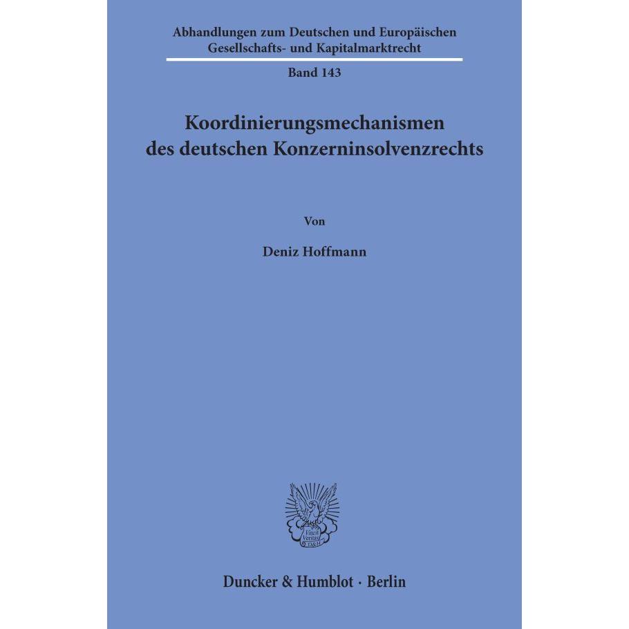 Hoffmann:Koordinierungsmechanismen des, Fachbücher von Duncker & Humblot