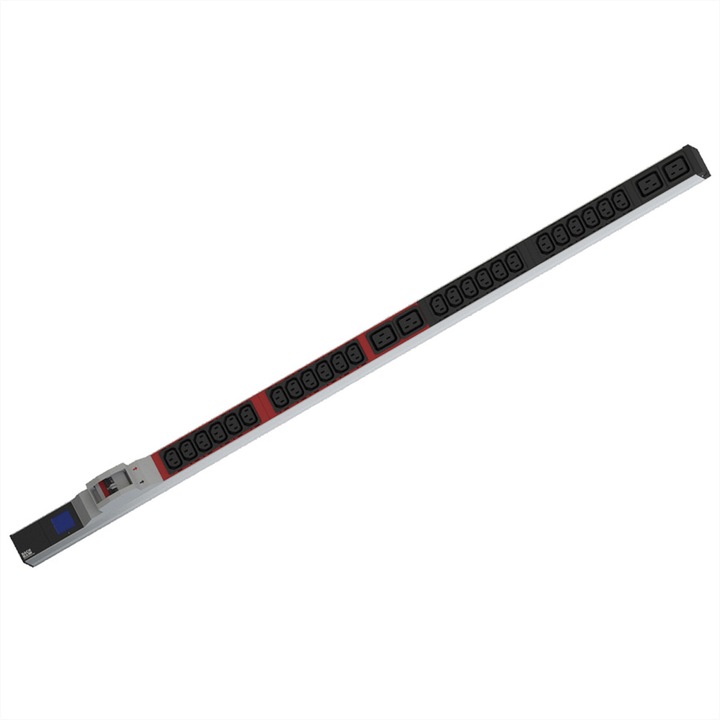 Actual product image Bachmann BN0500 48.26cm 19inch PDU 1HE 24xC13 4xC19 Power measurement connection CEE 32A blue