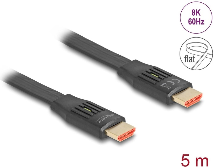 Produktbild Delock High Speed HDMI Flachbandkabel 48 Gbps 8K 60 Hz 5 m (5 m, HDMI)