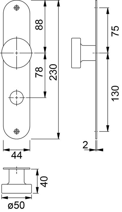 Actual product image Hoppe Knob plates E58/353FL (Door knob)