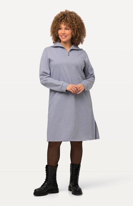 Produktbild Ulla Popken Sweatkleid, Troyerkragen, Reissverschluss, Langarm (46, 48)