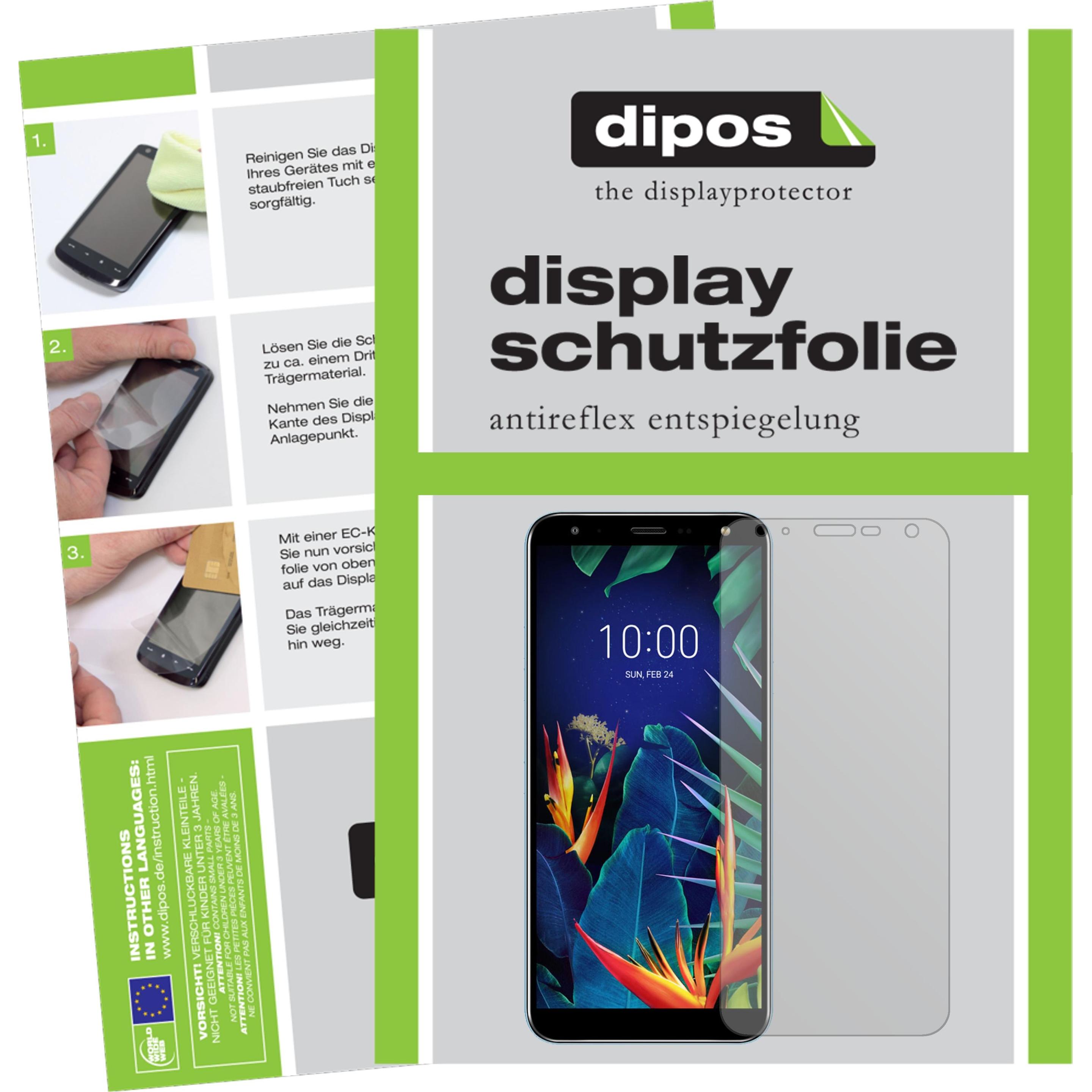 Dipos Displayschutzfolie Antireflex (2 Stück, LG K40), Smartphone Schutzfolie, Transparent