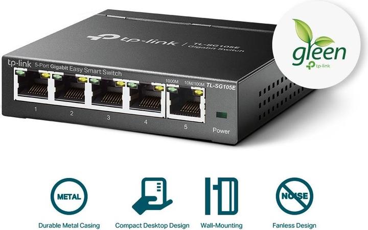 Produktbild TP-Link Switch Omada Easy Smart 5 x 1G Ports TL-SG105E 5 Port (5 Ports)