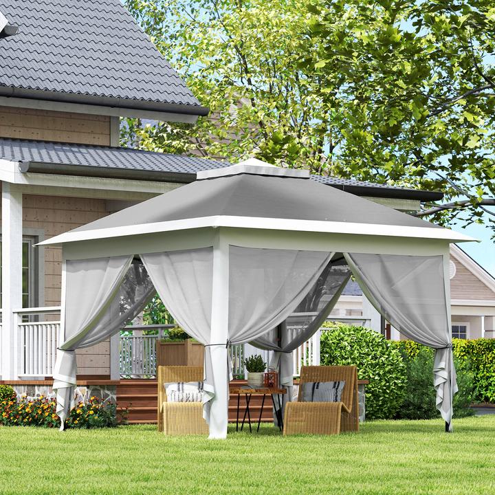 Immagine prodotto Outsunny Faltpavillon Metall, Polyester Dunkelgrau (330 cm, 330 cm)