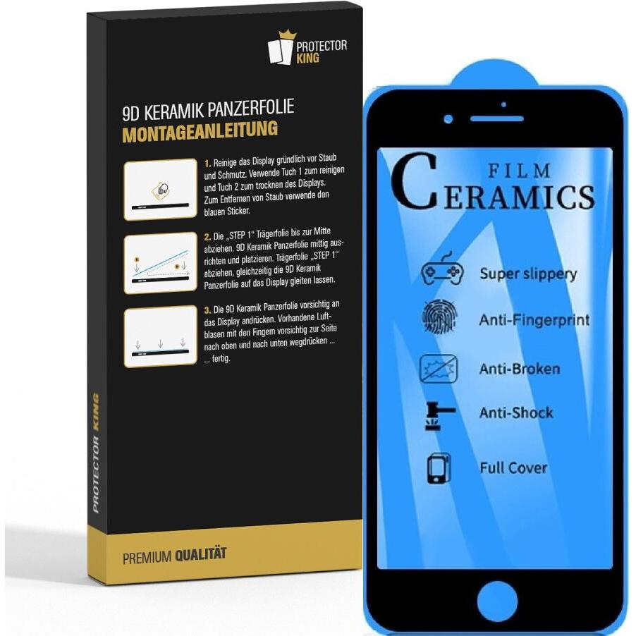 Thumbnail - Protectorking 3x mchümPhTempered 9D Keramik 6P KLAR (1 Stück, Apple iPhone 6), Smartphone Schutzfolie, Transparent