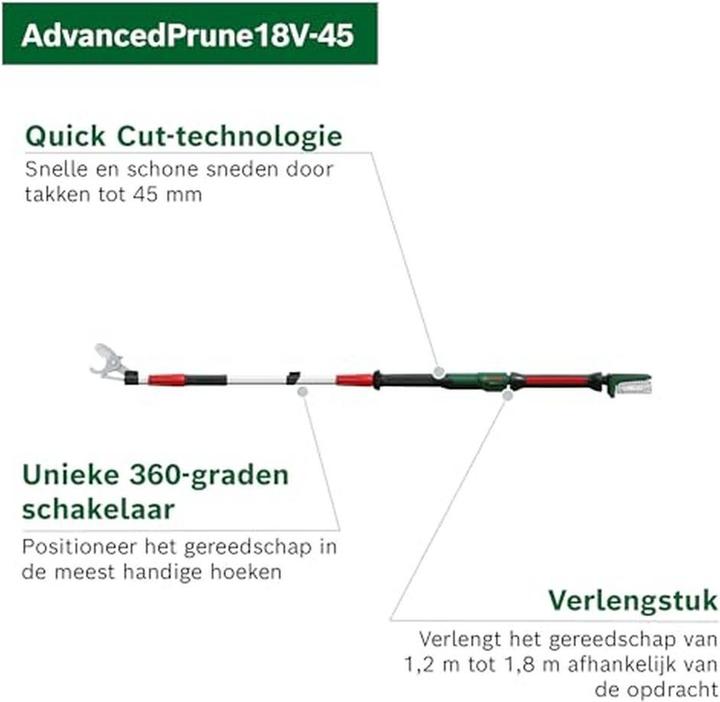 Produktbild Bosch Home & Garden Akku-Gartenschere AdvancedPrune 18V-45 (1x2,0Ah) (long)