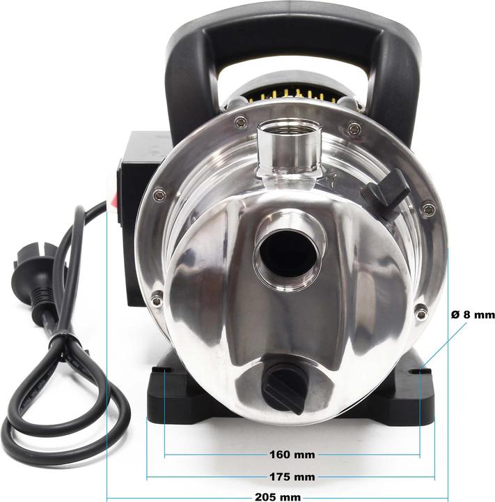 Image du produit Wiltec Pompe de jardin 2800l/h, 600W, Poignée de transport & Vis de purge, Hauteur de débit 35m Acier f (Pompe de jardin)