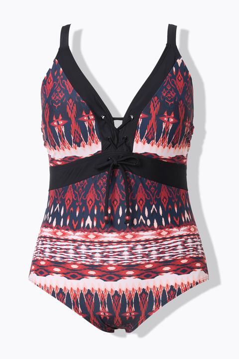 Actual product image Ulla Popken Alpine Pattern One Piece Swimsuit (60)