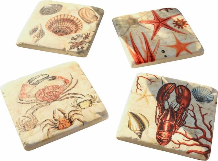 Actual product image Loberon Untersetzer 4er Set Celorin bunt (4x, Glass coaster)