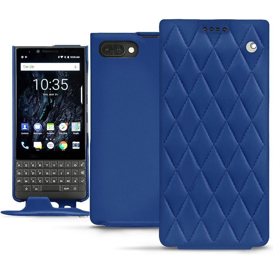 Noreve Lederschutzhülle vertikal (Blackberry KEY2), Smartphone Hülle, Blau