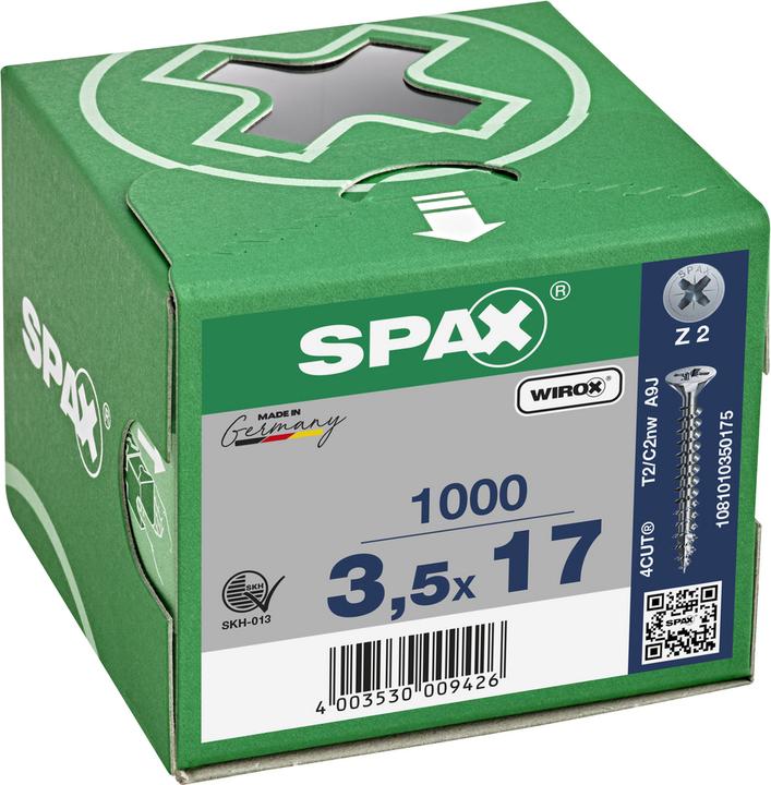 Produktbild Spax Senkmultikopf Kreuzschlitz Z2 Vollgewinde Wirox (1000 Schrauben pro Stück)