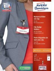 Image du produit Avery Dennison Badge avec clip, 90 x 60 mm