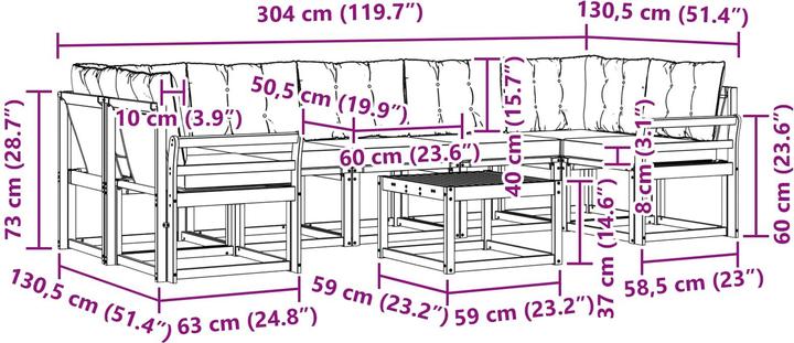 Produktbild vidaXL Outdoor-Sofagarnitur