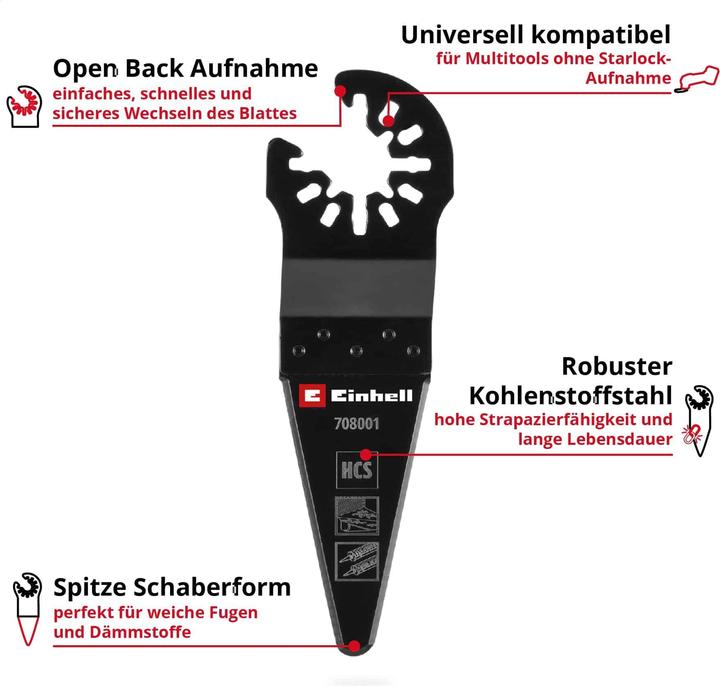 Image du produit Einhell Schaber/Messer, 708001, HCS, Spitz