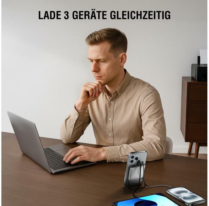 Actual product image 4smarts Wireless Powerbank Enterprise Pocket spacegrau (10000 mAh, 22.50 W, 38.50 Wh)