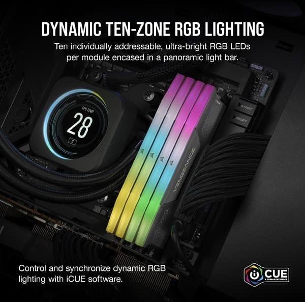Produktbild Corsair Vengeance RGB (2 x 16GB, 6000 MHz, DDR5-RAM, DIMM)