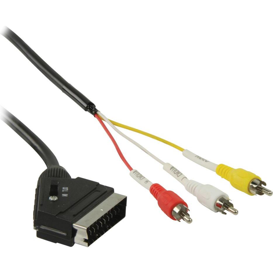 Valueline SCART/3x RCA, 2m (2 m, Cinch), Audio Kabel