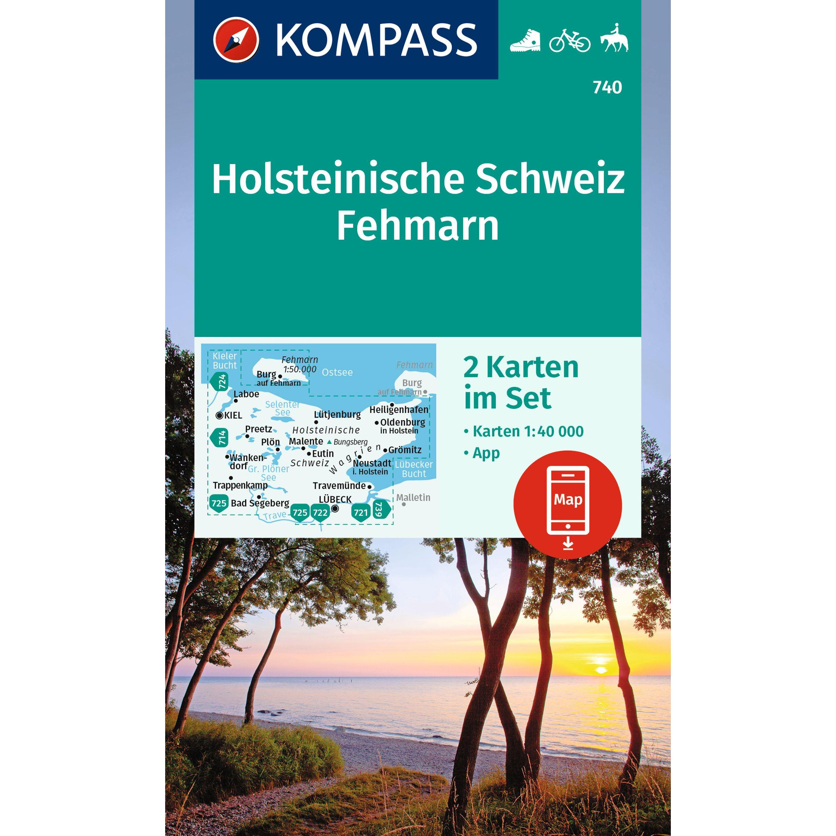 KOMPASS Wanderkarten-Set 740 Holsteinis, Landkarte