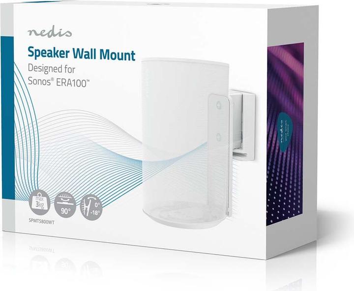 Actual product image Nedis Speaker holder - Compatible with: Sonos Era100 - wall - 3 kg - swivel/tilt - tiltable (1 pcs., Wall installation, Rotatable, Tiltable)