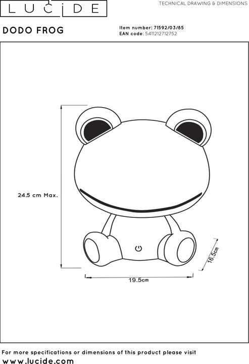 Image du produit Lucide Grenouille Dodo (360 lm)