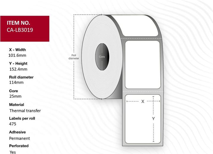 Capture Label 101,6 x 152,4, Core 25 (101.60 mm)