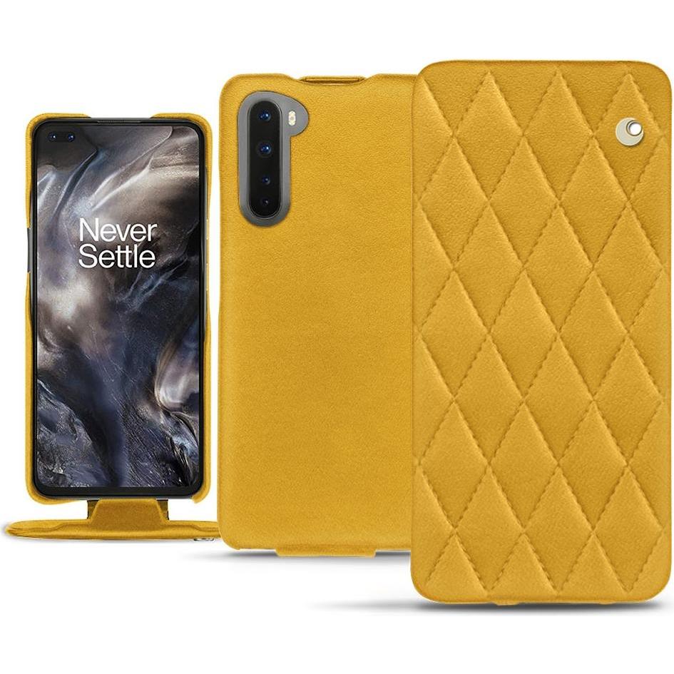 Noreve Lederschutzhülle vertikal (OnePlus Nord), Smartphone Hülle, Orange