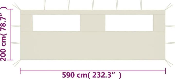 Image du produit vidaXL Pavillon-Seitenwand (600 cm, 590 cm)