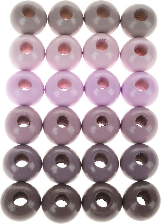 Actual product image Rico Design Wooden beads macramé pink tones, 24 pieces