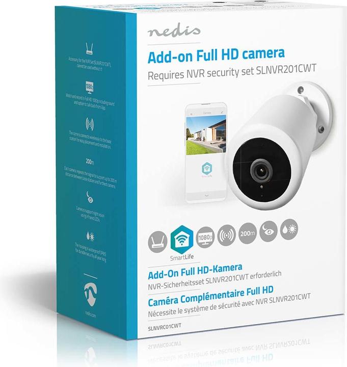 Produktbild Nedis SLNVRC01CWT SmartLife Drahtloses Kamerasystem Zusätzliche Kamera Full HD 1080p IP65 Nachtsicht (1920 x 1080 Pixels)