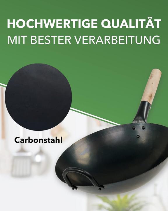 Actual product image Pasoli Wok Karbonstahl Ø30cm (30 cm, Wok, Carbon steel)