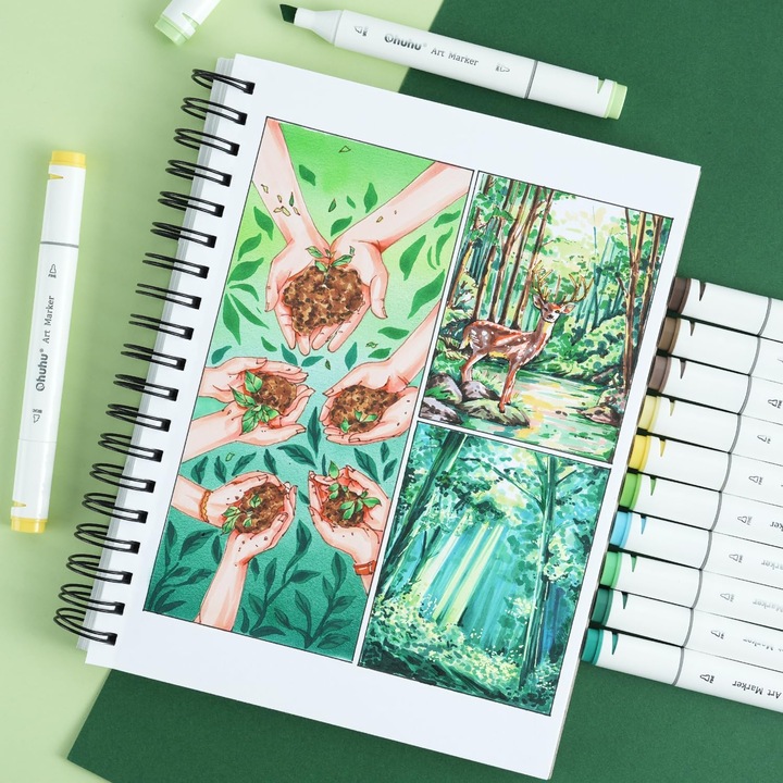 Produktbild Ohuhu Honolulu B Kunstmarker (Mehrfarbig, 40 x)