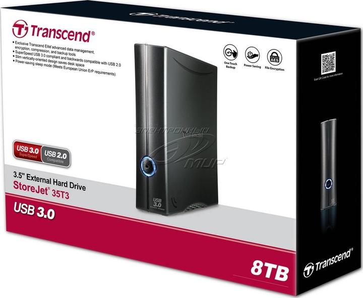 Image du produit Transcend DISQUE DUR 8TB STOREJET 3.5IN T3 (8 To)