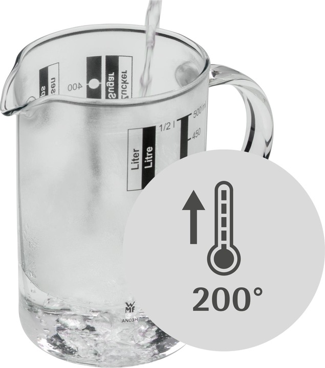 Produktbild WMF Messbecher 0,5l Skalierung 4 Masseinheiten Gourmet hitzebeständiges Glas (500 ml)