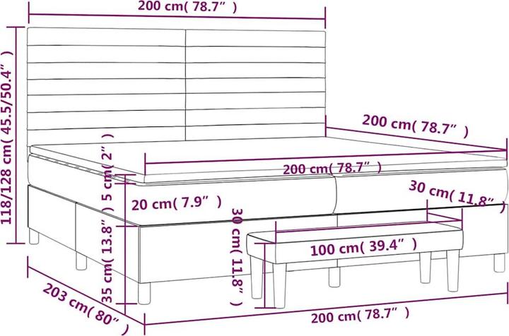 Actual product image vidaXL Boxspringbett (200 x 200 cm)