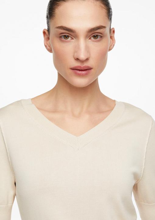 Produktbild Comma Kurzarm-Pullover mit tiefem Rückenausschnitt und Bindedetail (38)