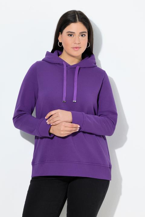 Produktbild Ulla Popken Hoodie, Rippbündchen, Kapuze, Langarm (54)