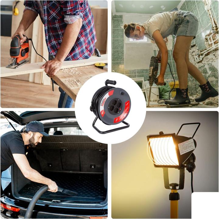 Actual product image Velleman CABLE REEL - 50 m - 3G1.5 - GERMAN SOCKET (50 m)