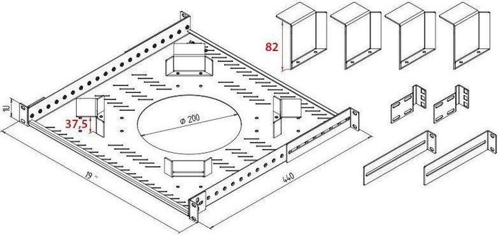 Produktbild Triton RAB-VP-R01-A1 - 19" Kabelreservehalterung 1HE, schwarz