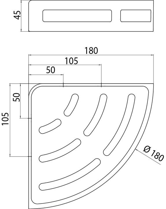 Actual product image Emco Corner shower basket SYSTEM 2 metal r. w. removable. Kst. ins. chrome (18 x 18 x 6 cm)