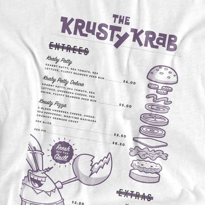 Produktbild Spongebob Squarepants Krusty Krab Menu TShirt (4XL)