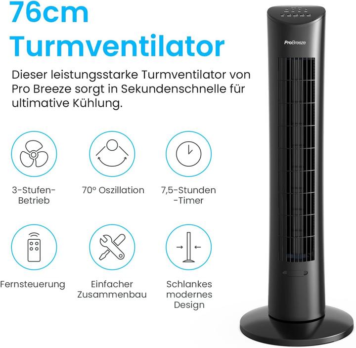 Actual product image Breeze Oscillating tower fan (54 dB)