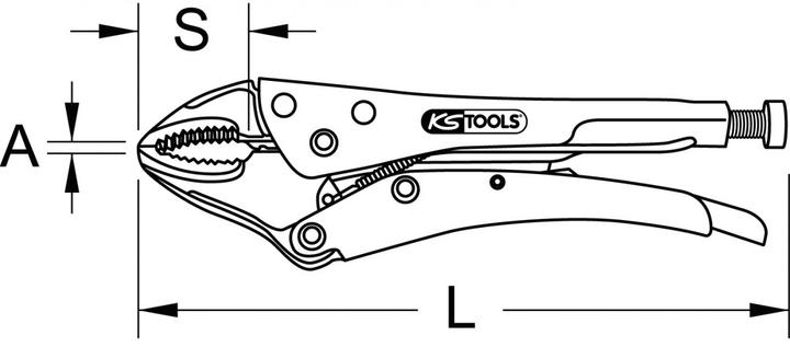 Actual product image KS Tools Grip pliers with easy release, straight jaws (250 mm)