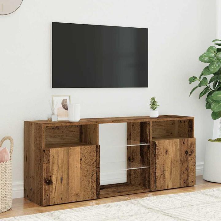 Produktbild VidaXL TV-Schrank mit LED-Leuchten Altholz-Optik 120x30x50 cm TV-Möbel (120 x 30 x 50 cm)