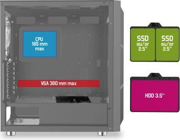 Image du produit Spirit Of Gamer Boitier ATX-mATX 8920RA/GHOST 5 (ATX, mATX, Mini-ITX)