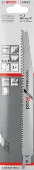 Actual product image Bosch Professional Zubehör Reciprocating saw blade S 2345 X, Progressor for Wood, 2-pack