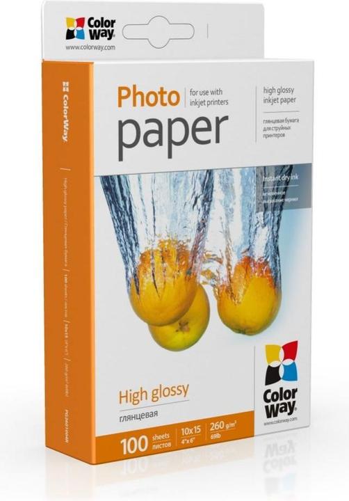 Immagine prodotto Colorway Carta fotografica PG2601004R Lucida, Bianca, 10 x 15 cm, 260 g/m² (260 g/m², 10 x 15 cm, 100 x)