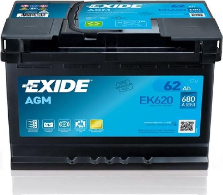 Exide EK620 (12 V, 62 Ah, 680 A)